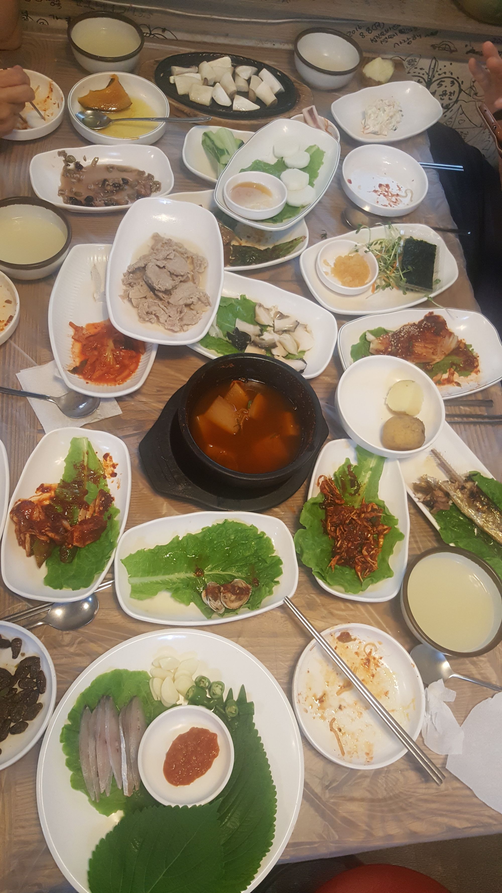 You know that moment where you think you're done and the Koreans are like "that was just the first course" and you realize you're going to need to eat twice as much as you planned